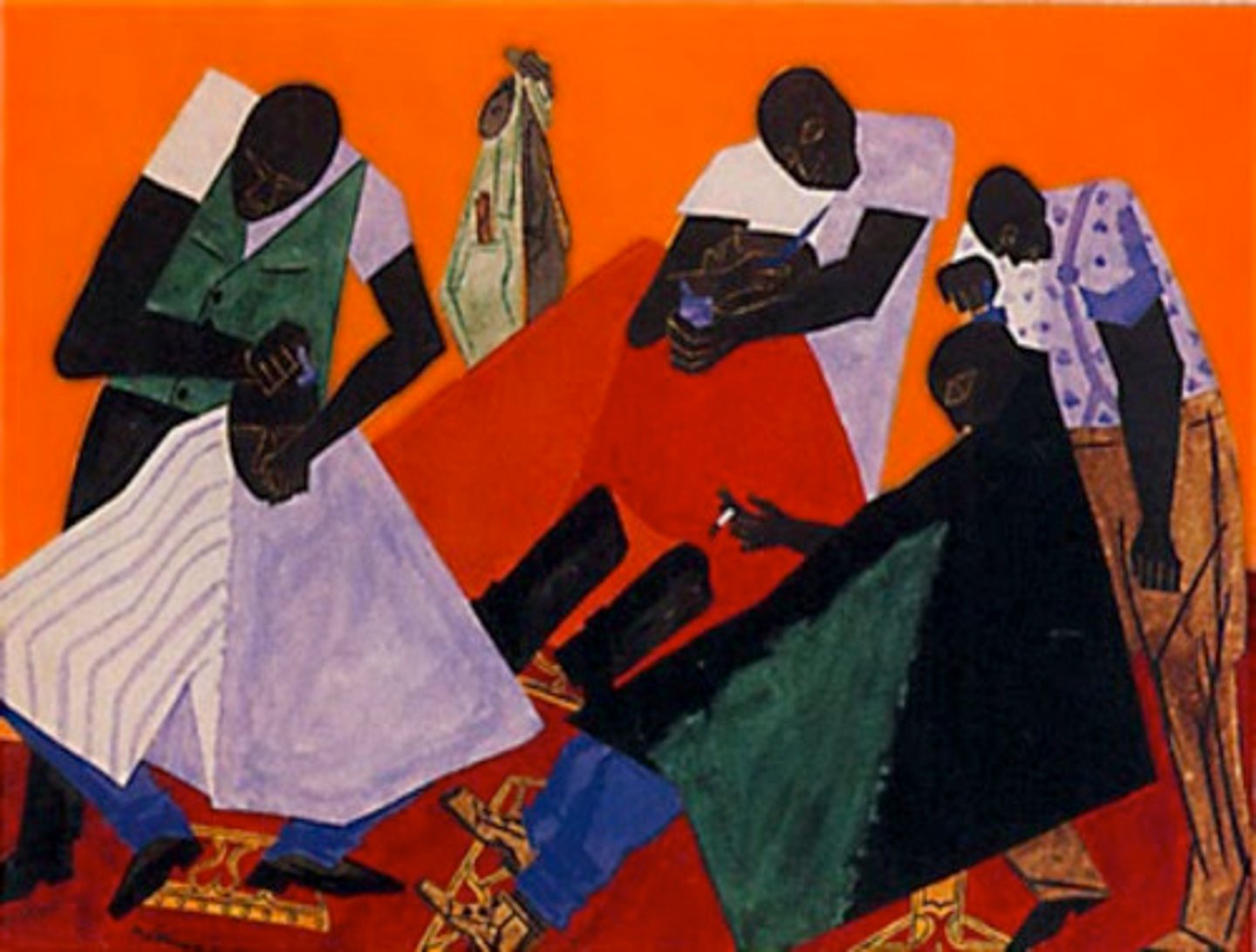 <p>Jacob Lawrence's "The Barber Shop"</p>