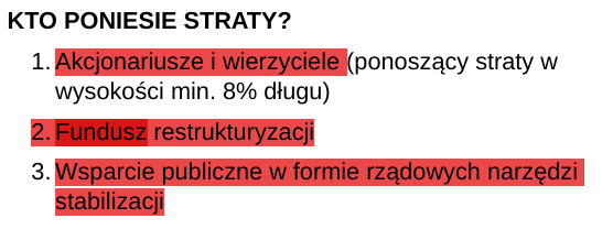 <p>Podsumowując, <strong>akcjonariusze i wierzyciele są pierwszymi podmiotami, które ponoszą straty w przypadku problemów banku</strong>, a <strong>wsparcie publiczne</strong> jest rozważane jako ostateczność. System gwarantowania depozytów ma za zadanie ochronę depozytów klientów, a nie ponoszenie strat [1, 4].</p><p><br></p>