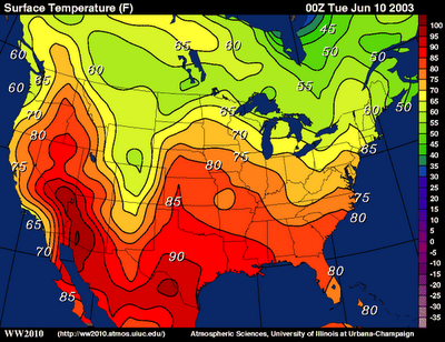 <ul><li><p>Maps use lines or “countor lines” to show information. This can commonly be seen with graphs displaying weather. Squiggly lines can be used to show places with similar weather patterns.</p></li></ul><p></p>