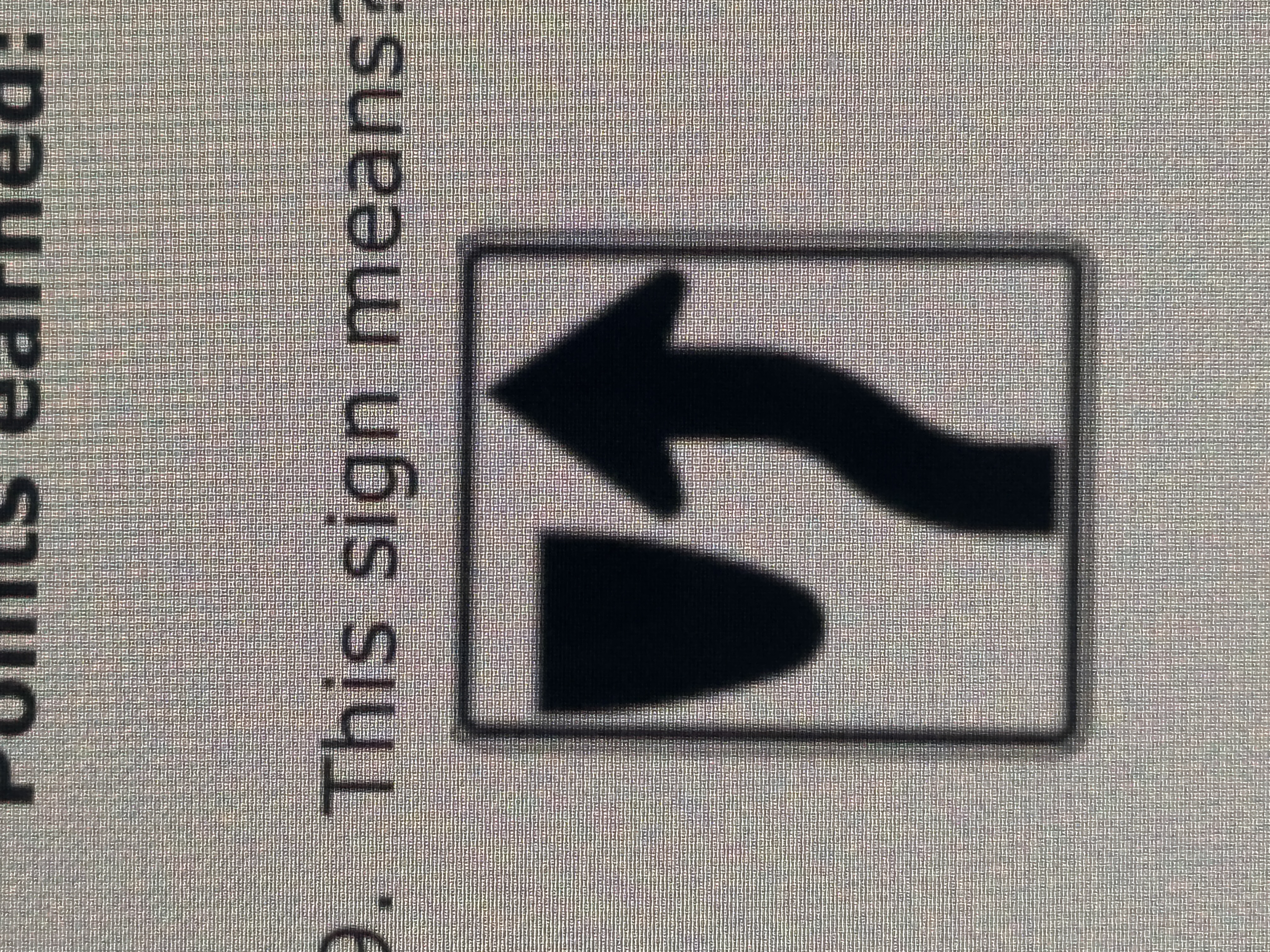 <p>Keep right of obstruction </p>