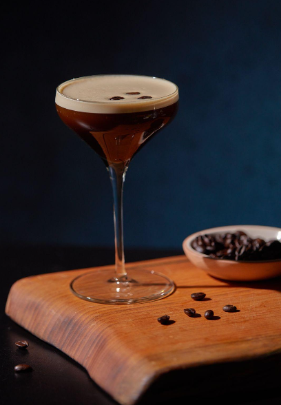 <p>Ingredients: <em>Vodka, kahlua, fresh espresso, cacao bitters</em></p><p>Tagline: rich and delicious espresso martini, super smooth, strong espresso notes, velvety crema. </p><p>Always a double</p>