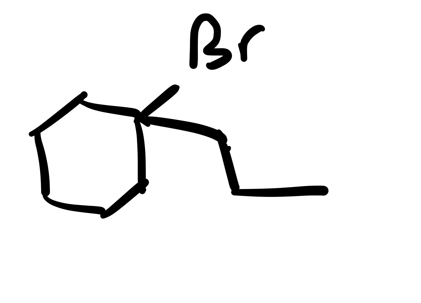 <p>Br adds on same carbon as the carbon chains </p>
