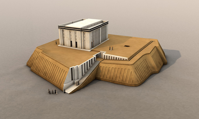 <ol><li><p>Elevated for closeness to gods and tapers to shed rainwater</p></li><li><p>Bent Axis plan —&gt; people have to see the whole thing as they approach</p></li><li><p>Main temple was likely for royalty and clergy</p></li><li><p>The corners were oriented to a compass</p></li><li><p>Made from mudbrick and whitewashed to hide the mud</p></li><li><p>Diety was Anu and worshiped by the <strong>SUMERIANS</strong></p></li><li><p>3,500 - 3,000 B.C.E.</p></li></ol><p></p>