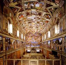 <p>Sistine Chapel ceiling and altar wall frescoes</p>