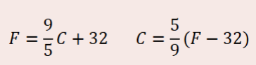 <p>Celsius and Fahrenheit conversion </p>