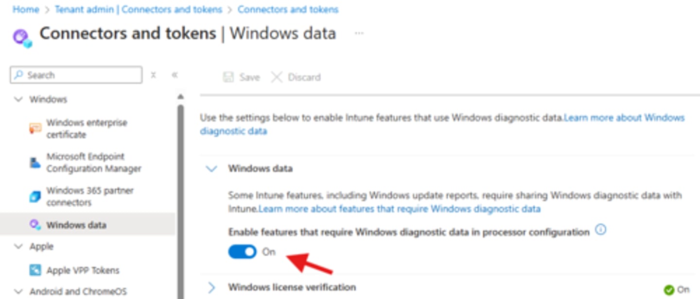 <p>-Intune and/or SCCM</p><p>-Client diagnostic level is set to "Optional" using GP or MDM</p>