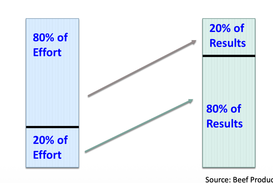 <p>Doing the Right Things vs. Doing Things Right</p><p class="p1"><span style="line-height: normal;"><span>8</span></span>0% - 20% Rule of Business</p><ul><li><p class="p1">80% of effors yields 20% results</p></li><li><p class="p1">20% effots (ex: timing vacines) yields 80% results</p></li></ul><p></p>