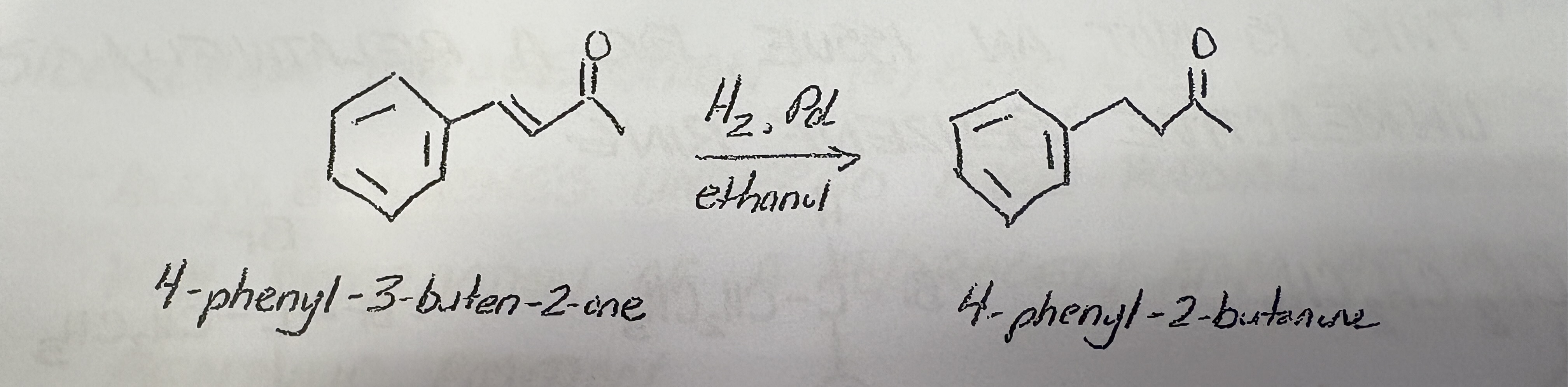 <ul><li><p>Reagents</p></li><li><p>Products</p></li><li><p>Rings inert to catalytic hydrogenation. Side chain reacts.</p></li></ul>
