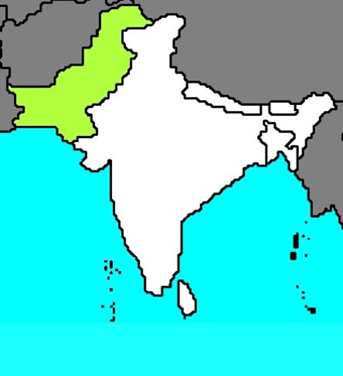 <p>countries are separated by religion Hinduism and Islam</p>