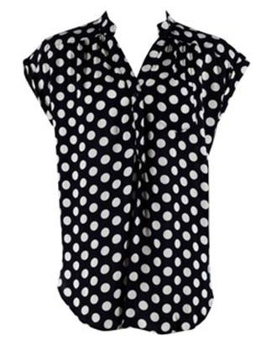 <p></p><p>*a blue shirt with white spots</p>