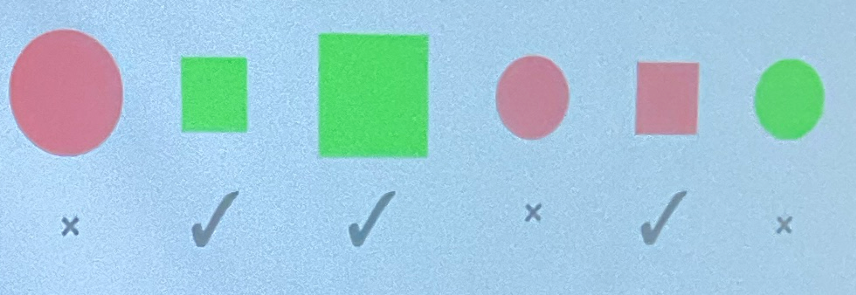 <ul><li><p>Find the rules!</p></li><li><p>Ex. Squares or small and green shapes</p></li><li><p>Conjunction was easier than disjunction</p></li><li><p>assumed concepts are defined with logic</p></li></ul><p></p>