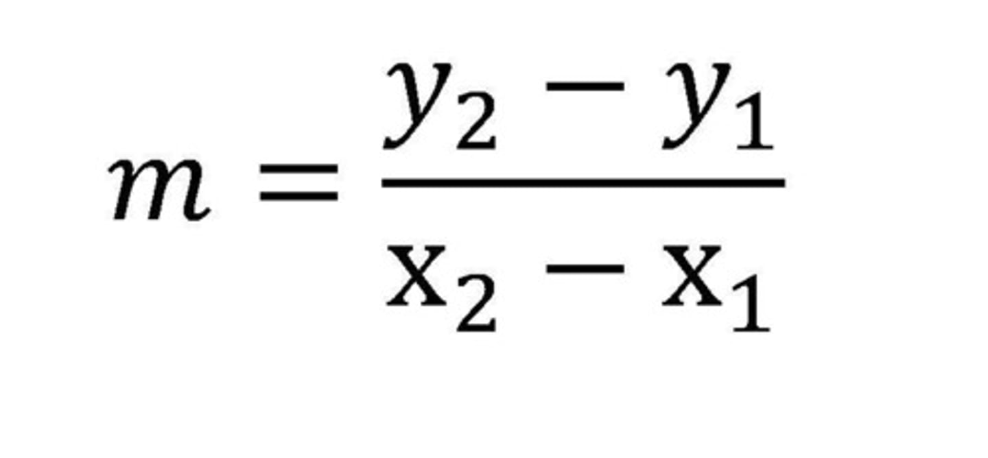 <p>(y₂- y₁) / (x₂- x₁)</p>