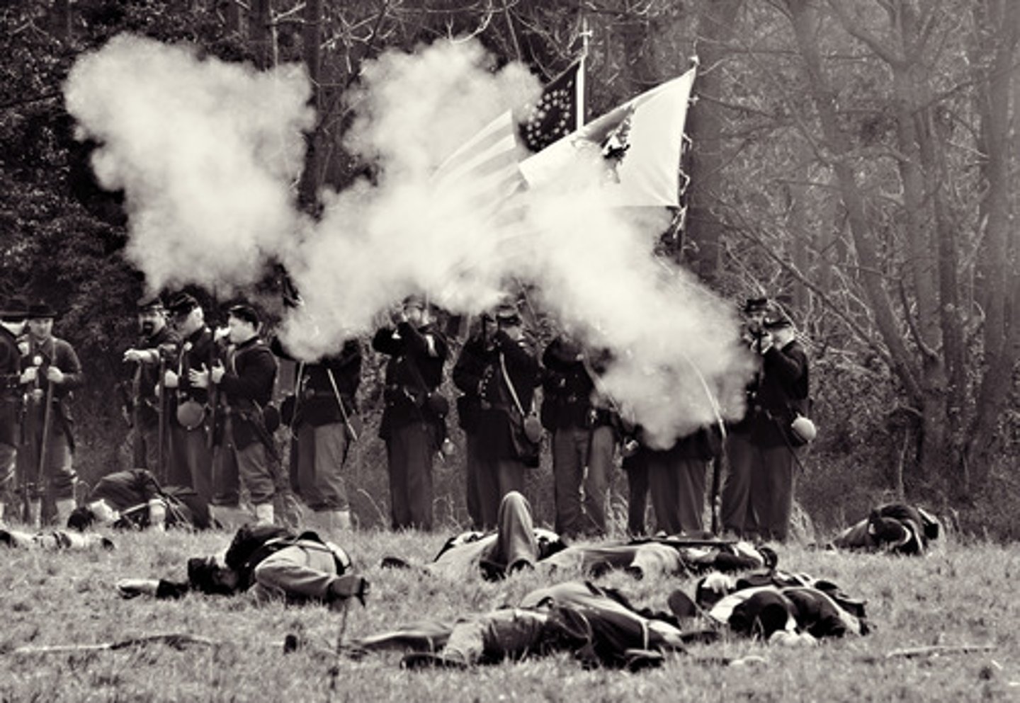 <p>hit accidentally when bullets are fired towards you from different directions but are not intended to hit you</p><p>ex: Innocent civilians were .... as fighting erupted in the city centre.</p>