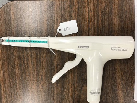 <p><strong>L</strong>igates, <strong>D</strong>ivides, <strong>S</strong>taples. Single use stapler that places two titanium staples to ligate tissue within the cartridge jaw and a knife which divides the tissue between the two close staples. Abdominal, gynecological, orthopedic, and thoracic surgery.</p>