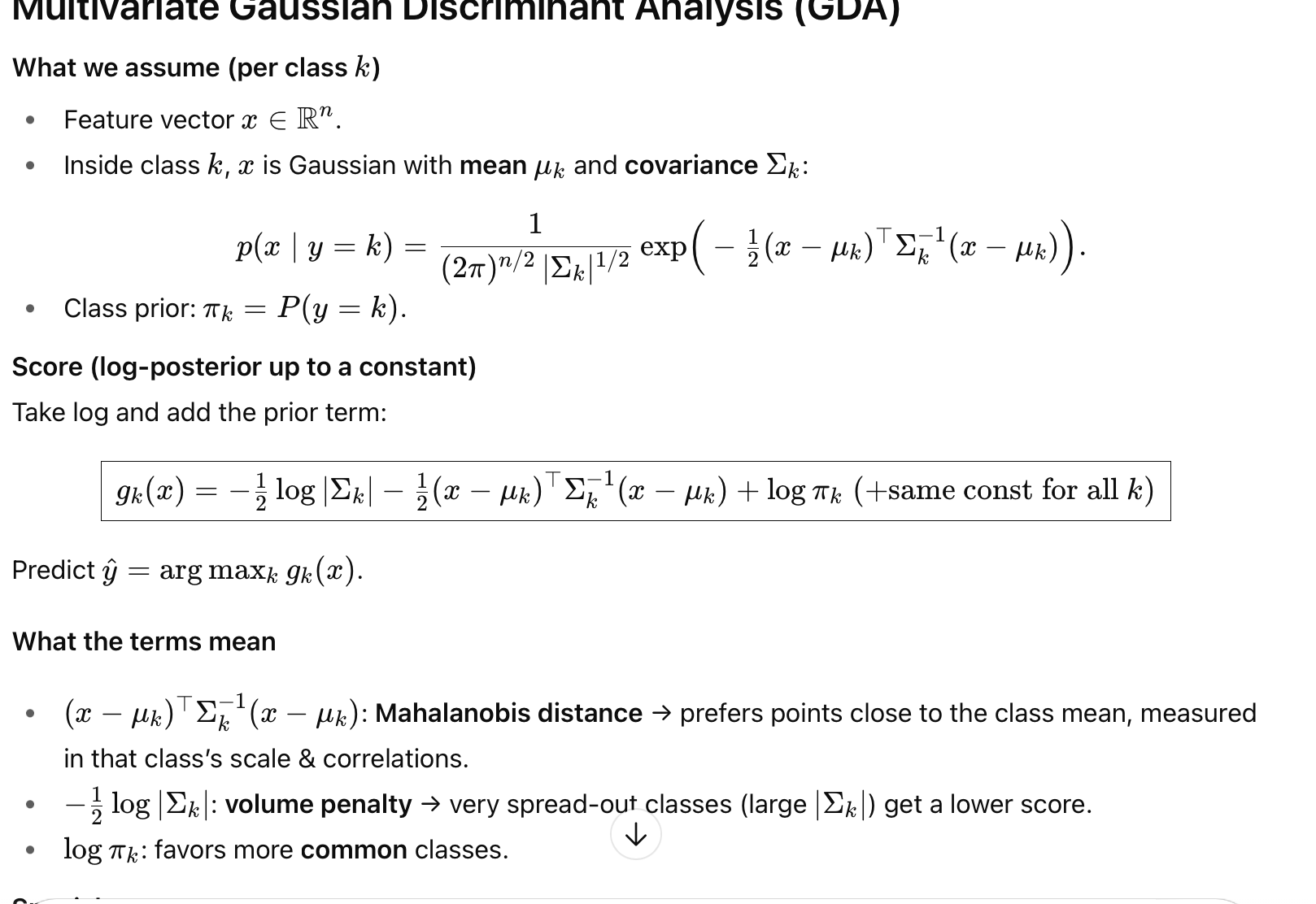 <p>multivariate gaussian discriminant analysis</p>