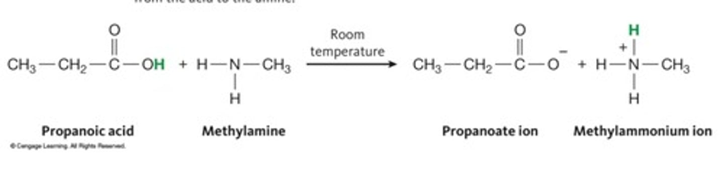 <p>carboxylic acid and base and room temp</p>