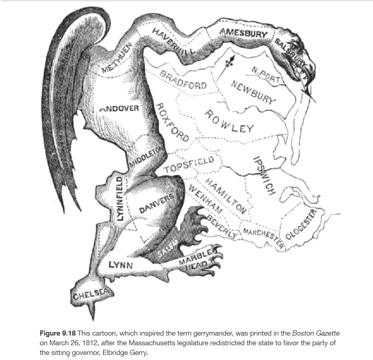 <p><span><span>A final possible cause for polarization is the increasing sophistication of </span><strong><span>gerrymandering</span></strong><span>, or the manipulation of legislative districts in an attempt to favor a particular candidate (</span></span>Figure 9.18<span><span>). Explain.</span></span></p>