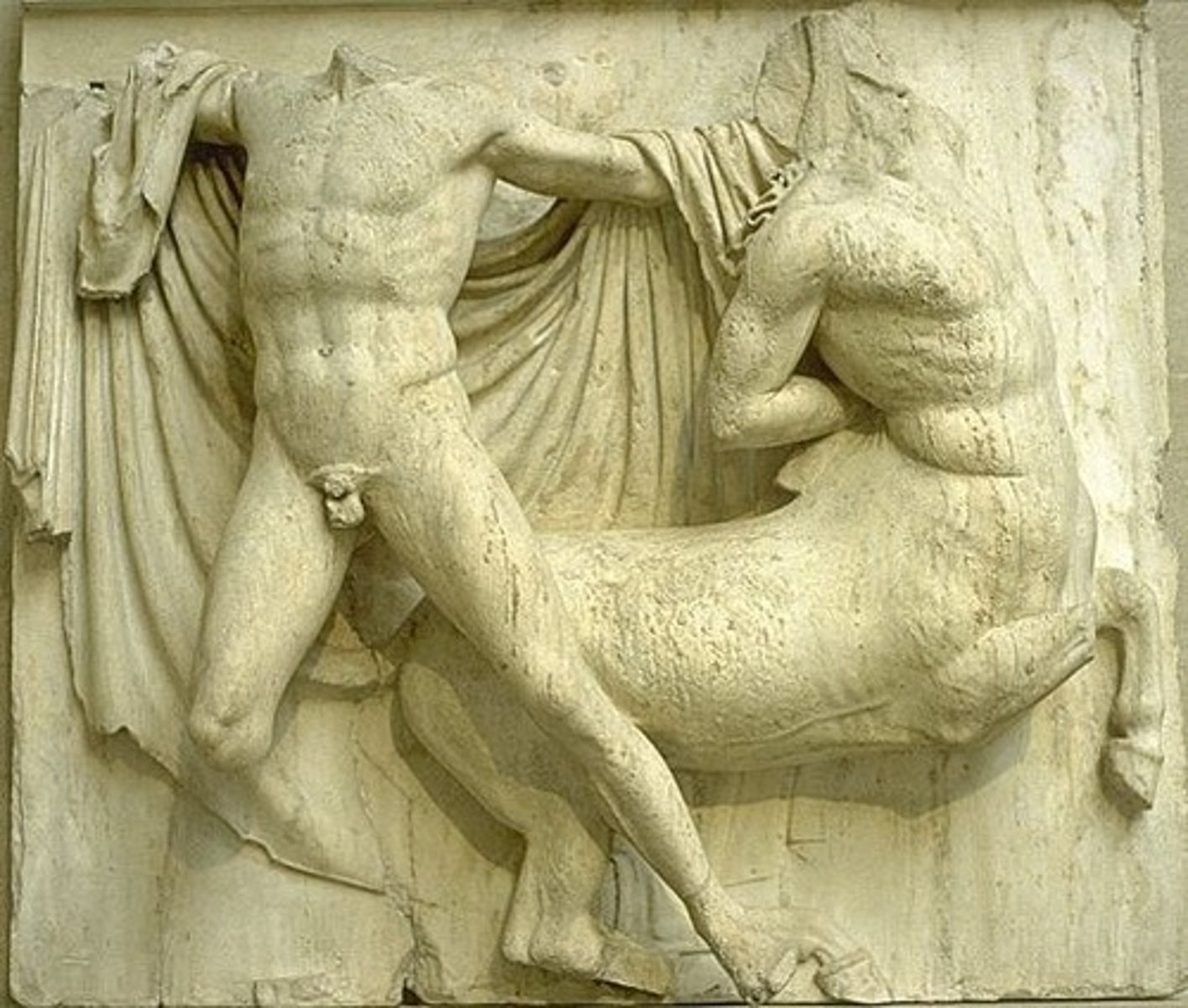 <p>date: 447-442 BC</p><p>narrative: centauromachy</p><p>significance: metopes showing different myths on each side of parthenon.</p>