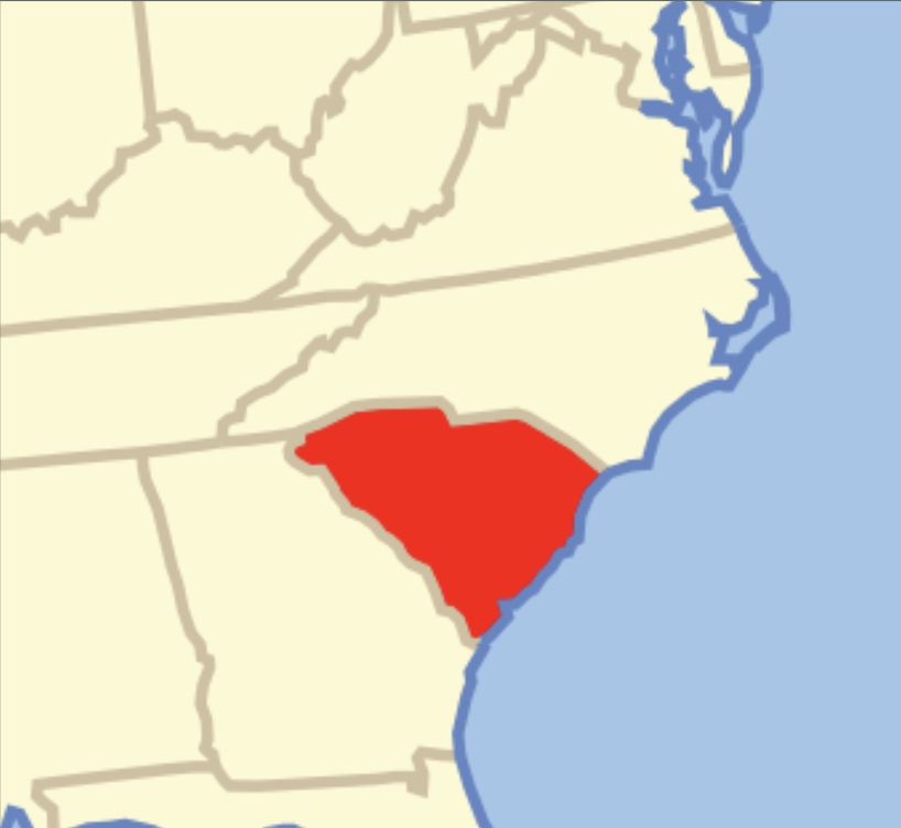 <p>South Carolina</p>