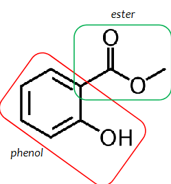 <p>phenol with an attached ester group on ortho position</p>