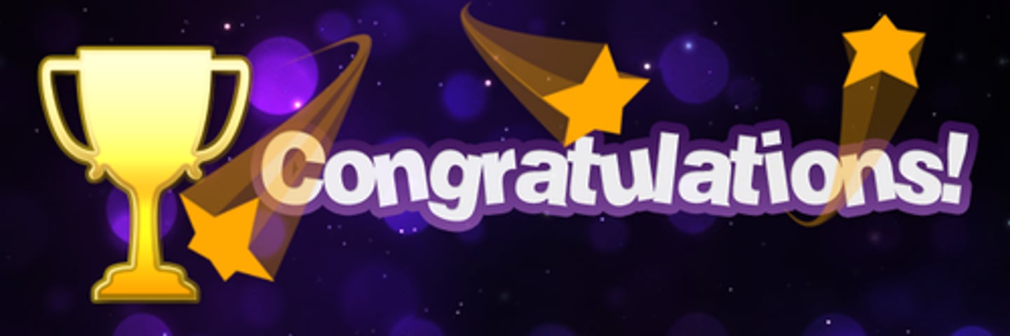 <p>Gratulation!</p>