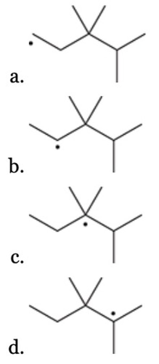 <p>Of the following, which is the most stable radical?</p>
