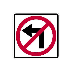 <p>What does No Left Turn mean?</p>
