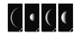 (3)  Rank the distance of Venus from Earth, from closest to farthest, based on the images given.