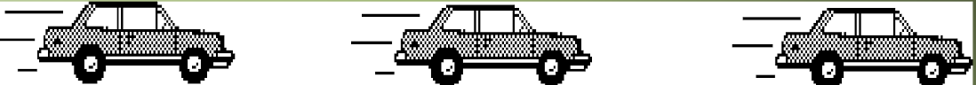 <p><strong>Motion Maps: (just describing picture)</strong></p><p>If the car were traveling at greater velocity, the strobe photo might look like this:</p>
