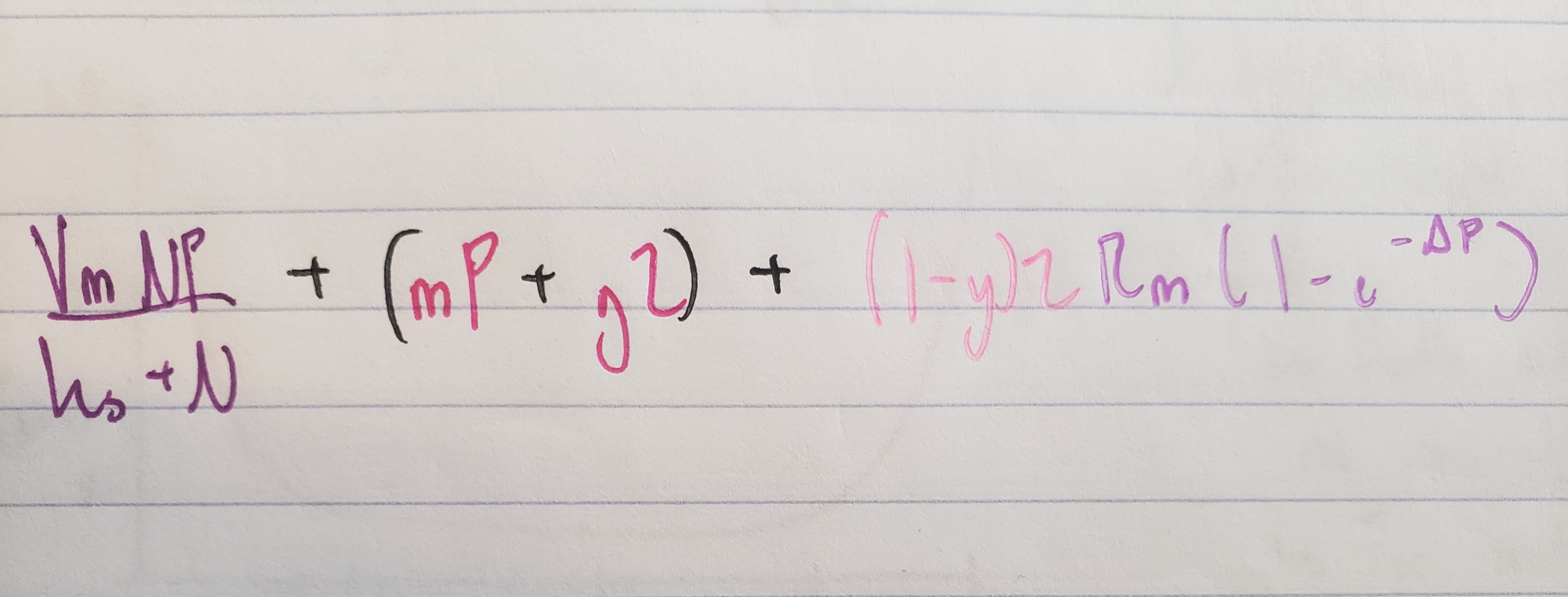 <p>Describe each of the variables for the Change in Nutrients equation from the NPZ model</p>