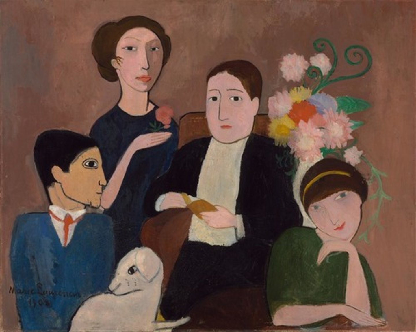 <p>Intersectionality</p><p>Marie Laurencin's work can be understood through intersectionality, as her identity as a woman in a male-dominated avant-garde movement shaped both her artistic style and her marginalization. Although associated with Cubism, she was often excluded from its central narratives, reflecting gender-based inequality. Her soft, pastel imagery of female figures creates an alternative vision that contrasts with the more rigid, analytical style of her male counterparts. Intersectionality helps explain how overlapping factors such as gender and social position influenced both her opportunities and artistic expression.</p>