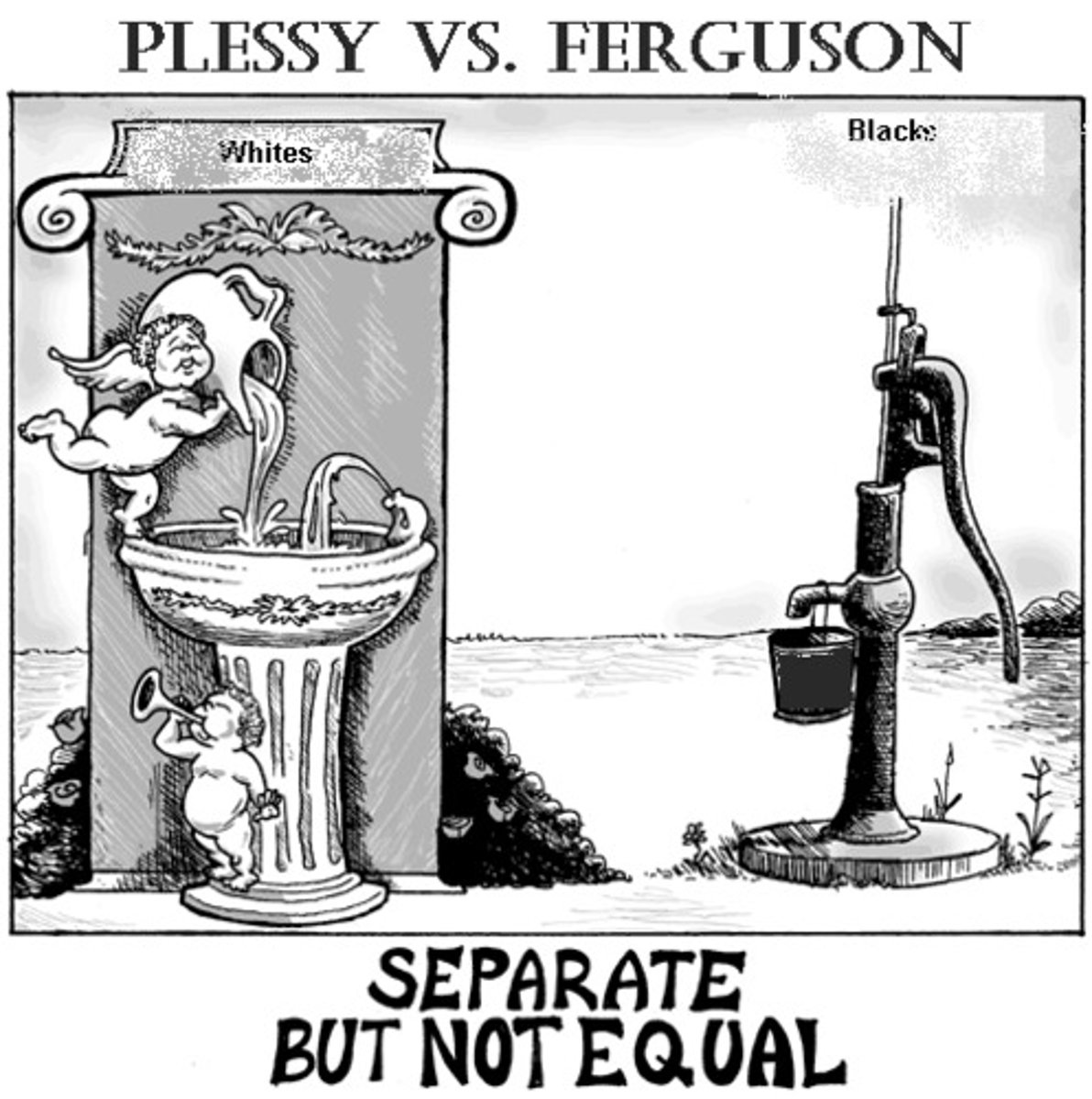 <p>the doctrine that racial segregation was constitutional so long as the facilities for blacks and whites were equal</p>
