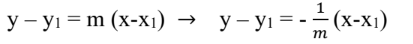 <p>Write it as y-y1 = m(x-x1) →y-y1=(1/-m)(x-x1).</p>