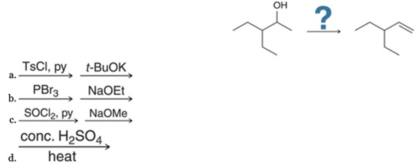 <p>Which reagent (or reagents) will efficiently achieve the following transformation?</p>