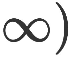 ∞ with a rounded bracket