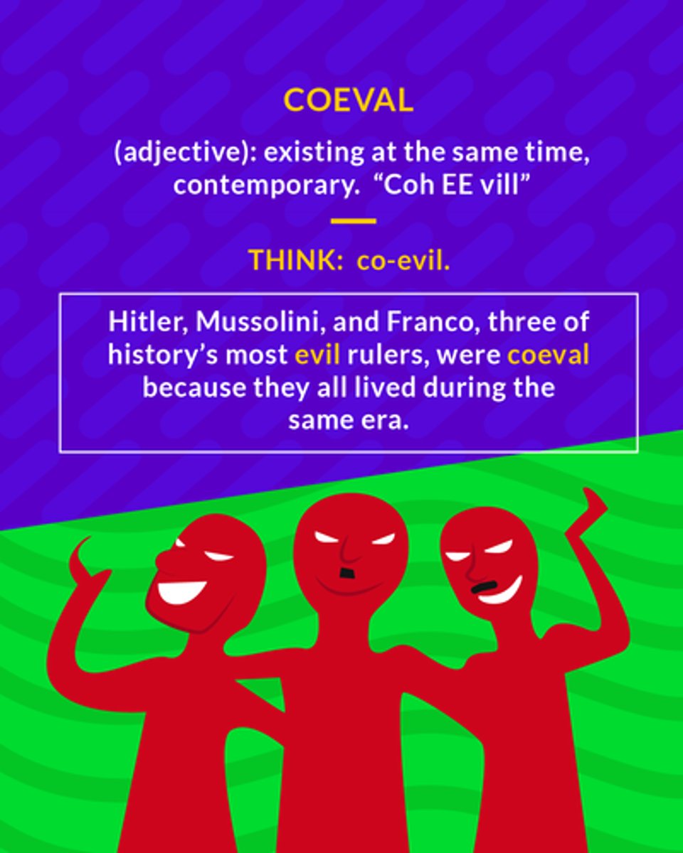<p>living at the same time as; existing during the same period of time; contemporary; of the same age</p>