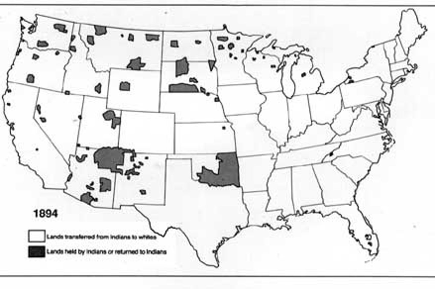 <p>Land set aside for Native American tribes by the government. Native Americans were required to stay on their land. Usually the land was undesirable and unlike the land the tribe was used to living on.</p>