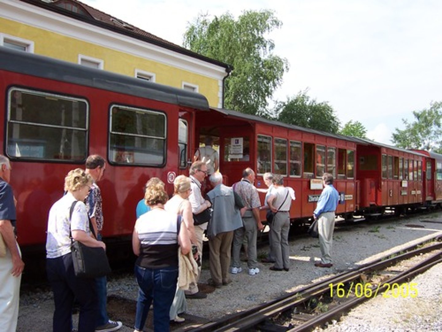 <p>to get on the train</p>