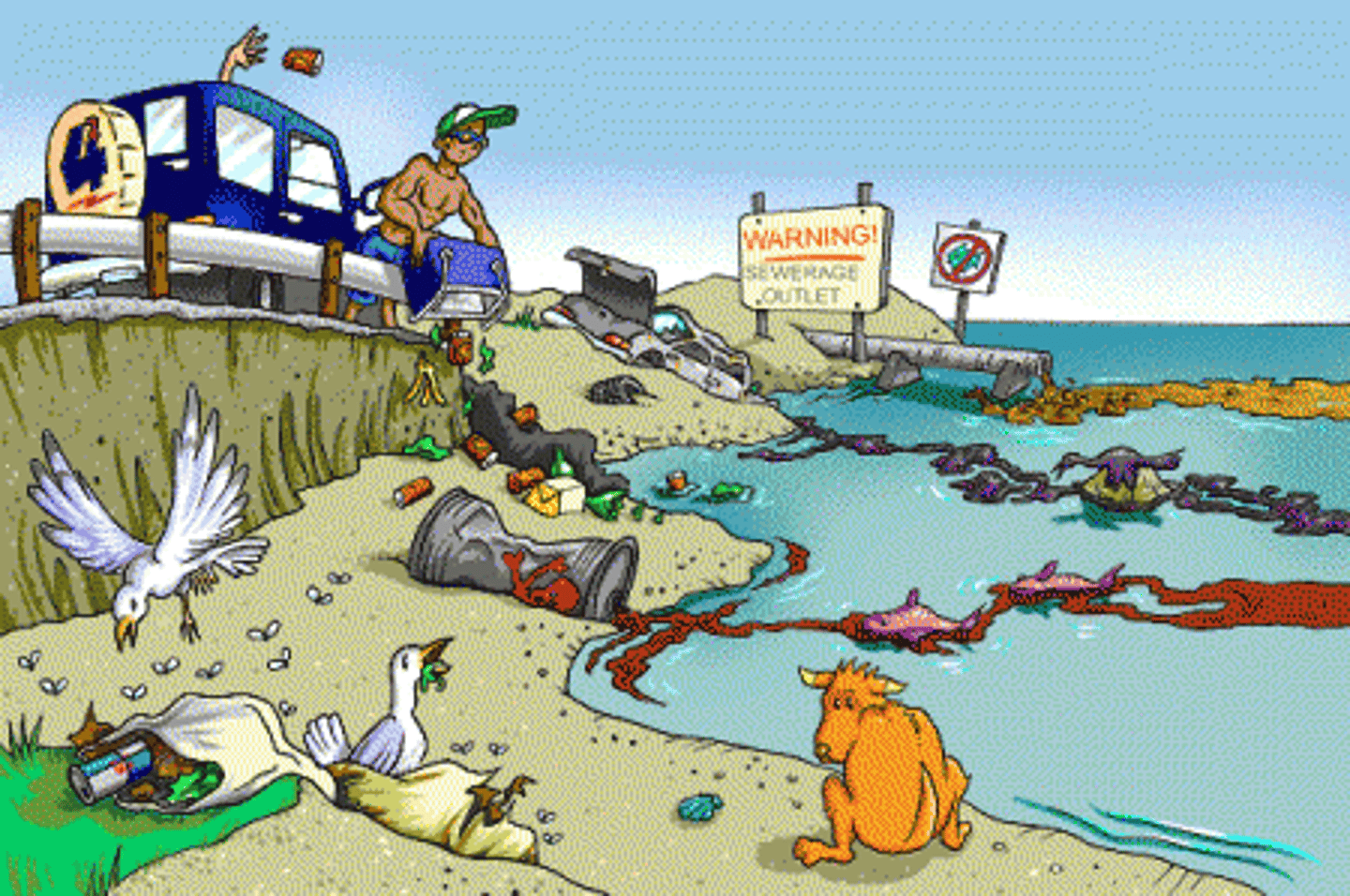 <p>to pollute</p>