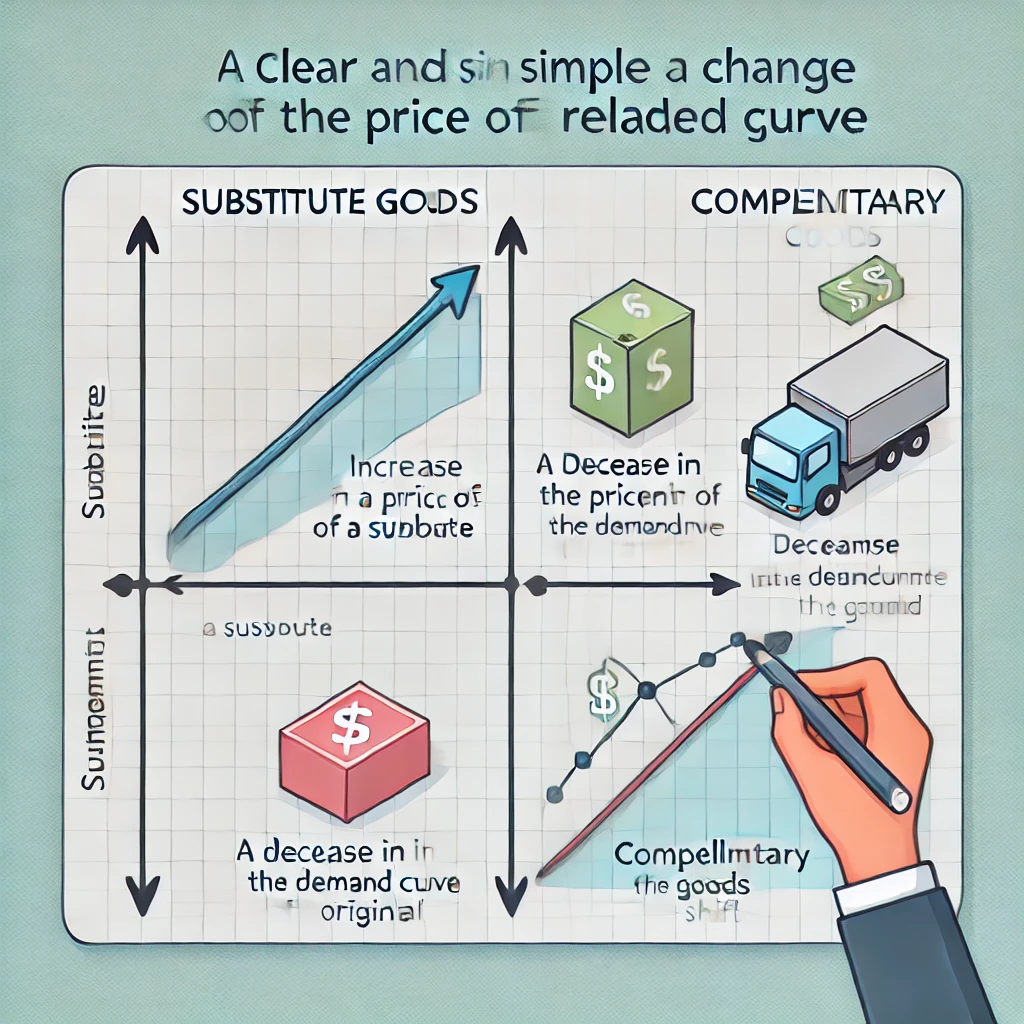 <p><span style="color: yellow">Discuss the impact of a change in the price of related goods on the demand curve.</span></p>