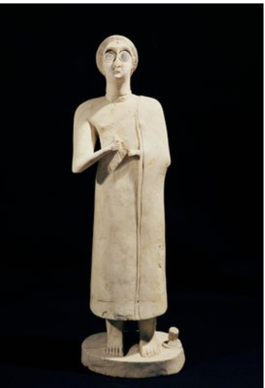 <p>Which of the following is NOT a conventional ideal of female beauty in Ancient Mesopotamia?</p><ul><li><p><span>A unibrow</span></p></li><li><p><span>An oval-shaped face</span></p></li><li><p><span>Large eyes</span></p></li><li><p><span>Clasped hands</span></p></li></ul><p></p>