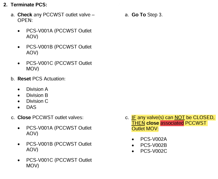 <p>Notice:</p><p>The <em>associated</em> V002x is closed if the V001 cannot be isolated</p>