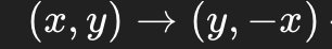 <p>Same as -90, Switch and negate second.</p>