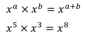 <p><strong><mark data-color="yellow">Add</mark></strong> the exponents/powers.</p>