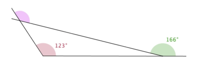 <p>Hvor mange grader er den lilla vinkel?</p>