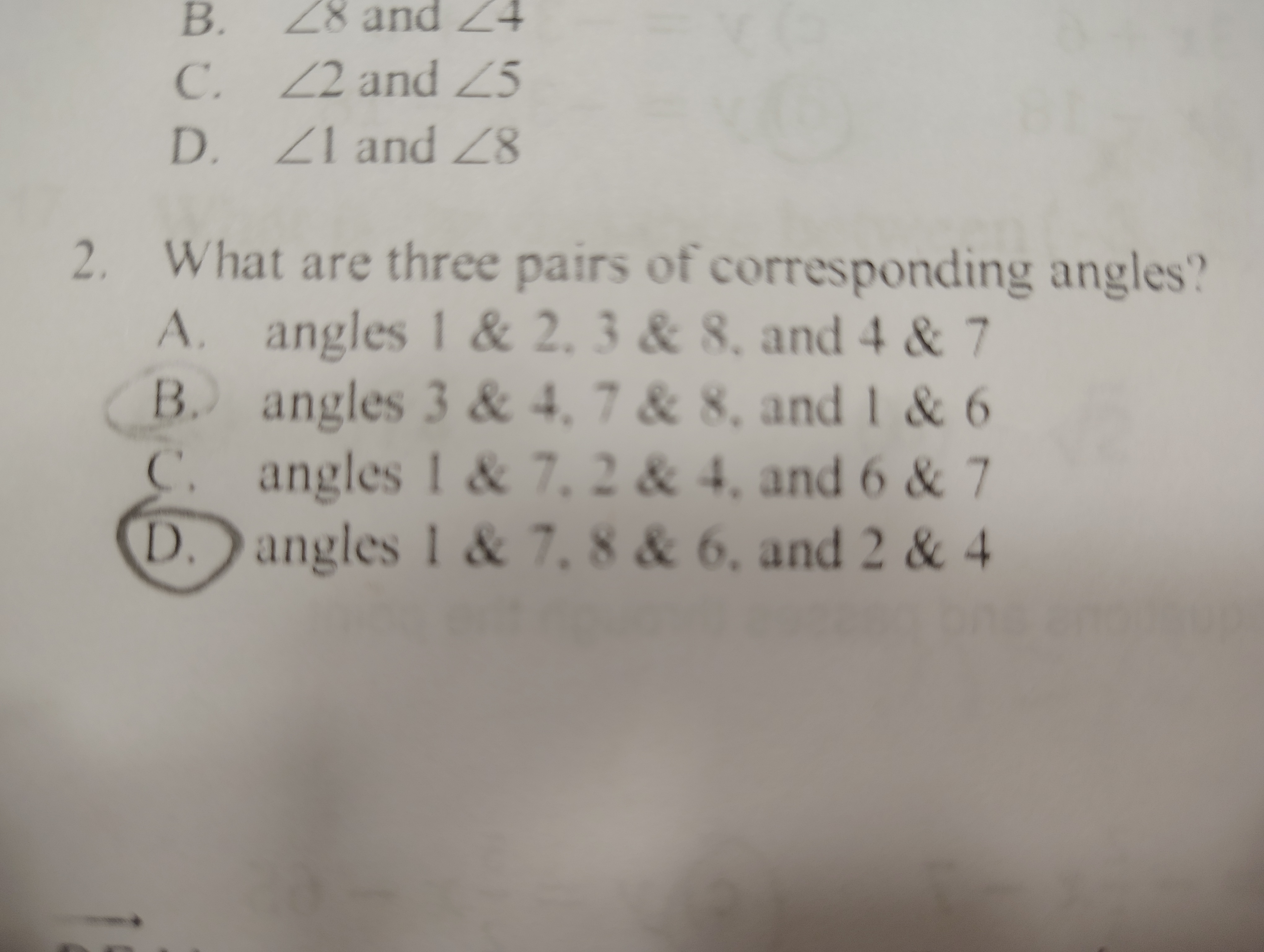 <p>Corresponding angles</p>