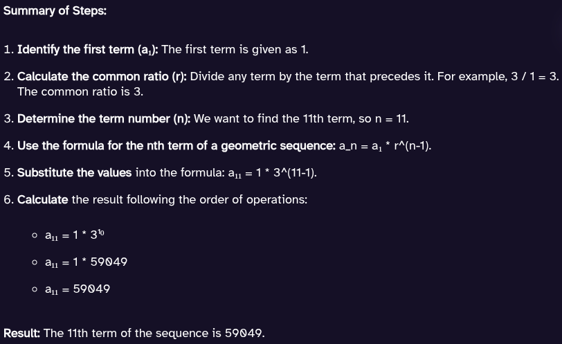 <p>a<sub>11</sub> = 59049</p>