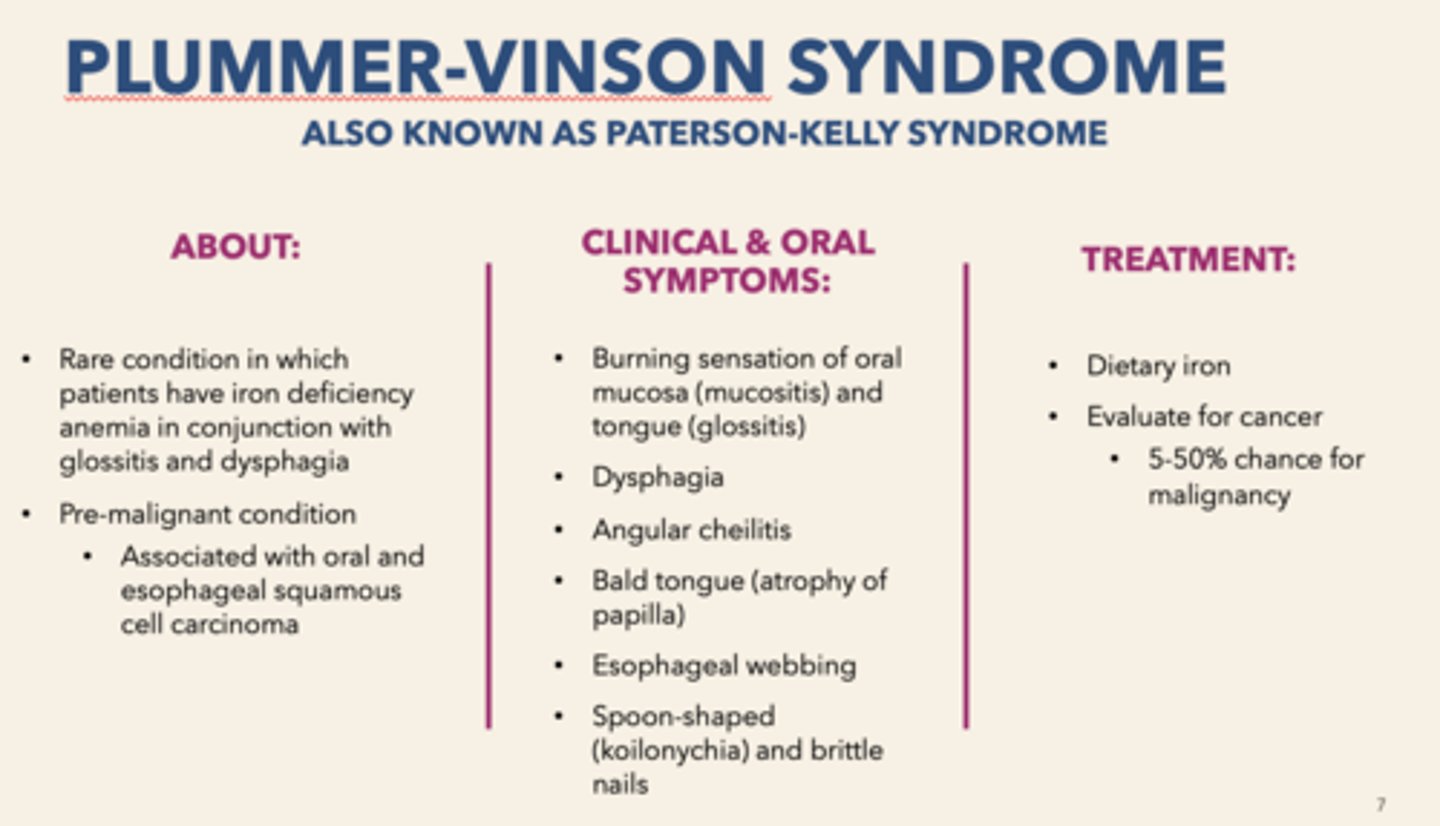 <p>Paterson-Kelly Syndrome (aka Plummer-Vision syndrome)</p>