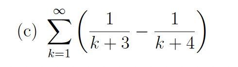 <p><em>In each part, determine whether the series converges or diverges. If the series converges,</em></p><p class="p1"><em>then state its sum.</em></p>